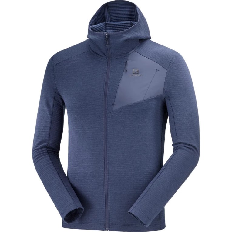 Chaquetas Salomon Essential Lightwarm Encapuchado Hombre Azul Marino | MX PDOH672